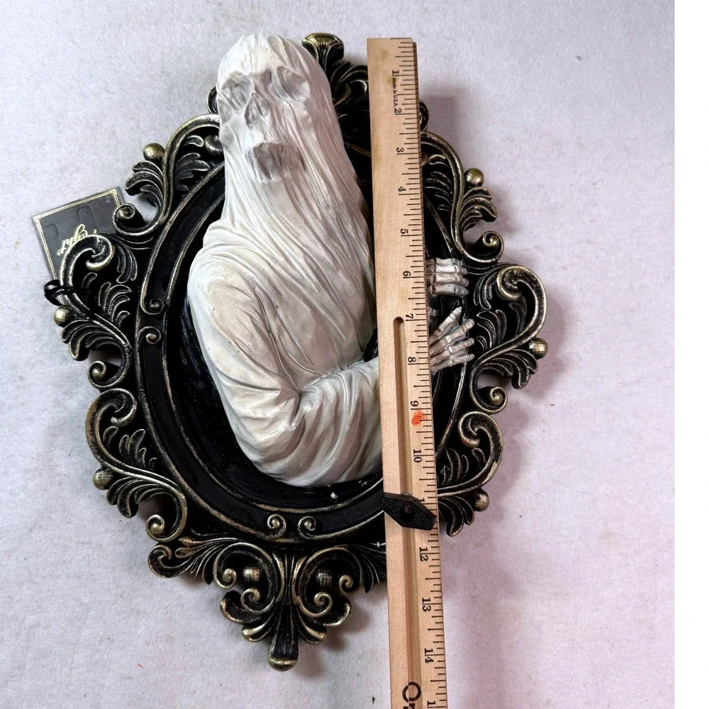 Spooky 3D Ghost Portrait Wall Decor Halloween Ornate Framed Gothic Horror